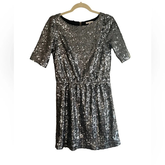 MADEWELL BROADWAY & BROOME SILVER SEQUIN DRESS - Picture 2 of 5